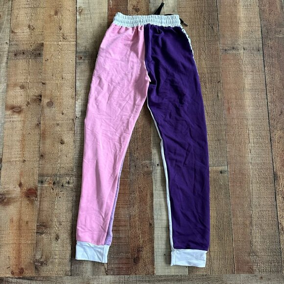 Black Pharaoh Womens Sweat suite set short sleeve top joggers pink purple -S - Picture 12 of 12